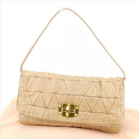 miumiu Clutch bag Beige Woman Authentic Used